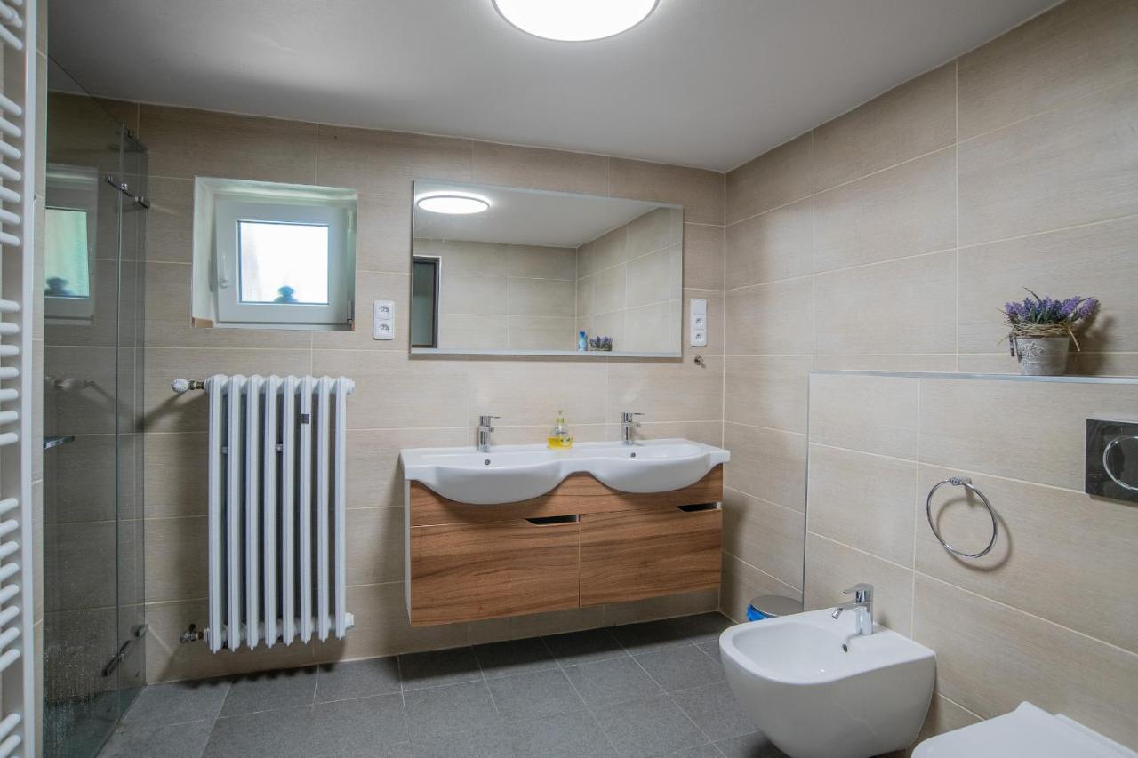 Samostatný mezonetový apartmán s dvěmi ložnicemi a vlastní krytou terasou a sdíleným bazénem Rudník Esterno foto